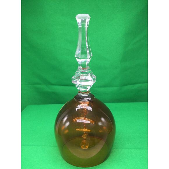 Vintage West Germany Amber Lead Crystal Bell - Picture 4 of 7